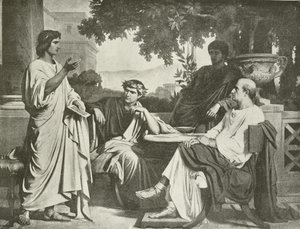 Virgil, Horác a Varius v domě Maecenas (hlubotisk)