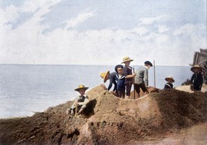Pomíjivé opevnění. Rytina od Gillota, kolem roku 1900.