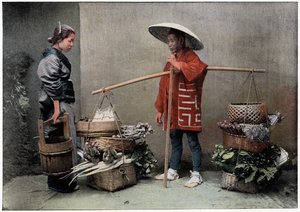 Obchodník se zeleninou v Japonsku, c1890