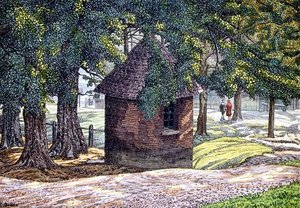 U rybníků, Hampstead (pero a inkoust s praním) od Charles Ginner