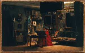Princezna Matylda (1820-1904) ve svém ateliéru, rue de Courcelles, kolem roku 1860 (olej na plátně) od Charles Giraud