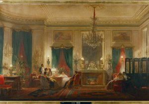 Salon princezny Matyldy, dcery krále Jeronýma a královny Kateřiny Württemberské, v pařížské ulici de Courcelle... (olej na plátně) od Charles Giraud