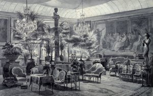 Zimní zahrada princezny Mathildy, kresba šedým inkoustem a kvašem od Charlese Girauda (1819-1892) od Charles Giraud