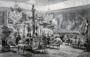 Zimní zahrada princezny Mathildy, kvaš a kresba tuší od Charlese Girauda (1819-1892)