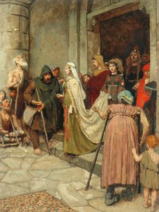 Poselství (Příhoda v historii merovejských králů) (olej na sololitu)