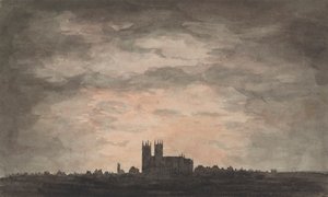 Velký kostel (Westminster Abbey) při západu slunce