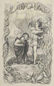 Ilustrace k Bouři: Kalibán, Ferdinand a Ariel, 1836. od Charles Gray