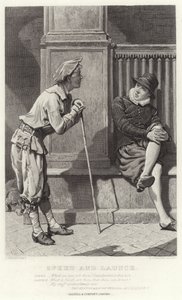 Speed and Launce, Two Gentlemen of Verona, Act II, Scéna V od Charles Green