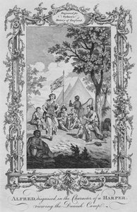 Alfred, převlečený za postavu Harpera, při pohledu na dánský tábor, 1773. od Charles Grignion