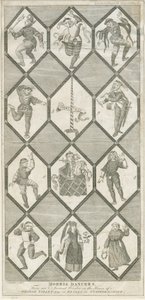 Betley Glass Window - Morris Dancers: rytina, nd [?18th cent] (tisk) od Charles Grignion