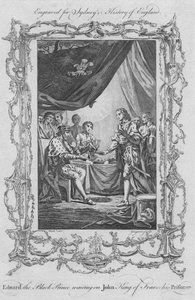 Edward Černý princ čeká na svého zajatce Jana krále Francie, 1773. od Charles Grignion