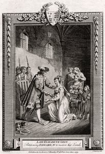 Lady Elizabeth Grey, žádající Edwarda IV., aby obnovil její pozemky, 15. století, 1777