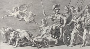Mars na voze taženém třemi lvy, 1749.