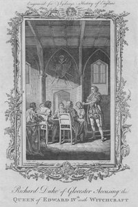 Richard vévoda z Gloucesteru obviňující královnu Edwarda IV z čarodějnictví, 1773. od Charles Grignion