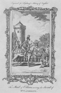 Panna Orleánská dostává meč svaté Kateřiny, 1773.