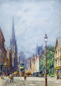 Nethergate, Dundee looking West, cca 1917 (akvarel) od Charles Gustav Louis Phillips
