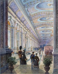 Propracovaný interiér stanice, 1883 (wc na papíře) od Charles H. Driver