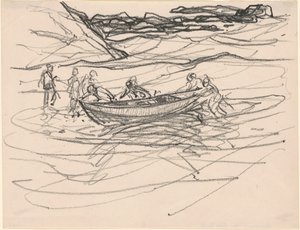 Spuštění záchranného člunu od Charles H. Woodbury