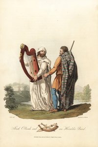 Irský ollamh a heraldický bard, předřímská éra. ,1821 (rytina)