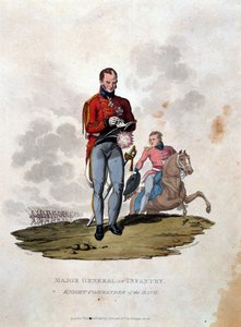 Generálmajor pěchoty Knight Commander of the Bath, z „Kostýmy armády Britského impéria, podle posledních předpisů z roku 1812“, vyryto J.C. Stadlerem, vydal Colnaghi und Co. od Charles Hamilton Smith