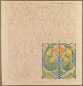 Omar, návrh pro hedvábnou a vlněnou dvojitou tkaninu, 1898 (hedvábí a vlna) od Charles Harrison Townsend