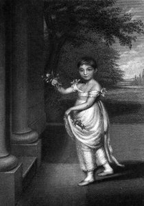 Elizabeth Barrett Moulton-Barrett ve věku devíti let, ryl G. Cook, c. polovina C19 od Charles Hayter