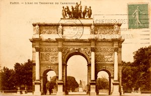 Pohlednice/Arc de Triomphe du Carrousel/Paříž/Seine/Ile de France/Francie od Augustus Kollner