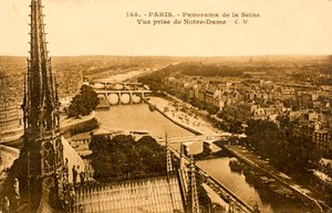 Pohlednice / Seina z Notre Dame / Paříž / Seina / Ile de France / Francie od Augustus Kollner