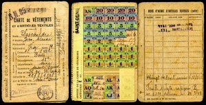 Přídělový list / Oděvní lístek / Sekretariát pro průmyslovou výrobu / Druhá světová válka 1941