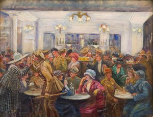 Breviář Olympie během přestávky, kolem roku 1918 (olej na plátně)