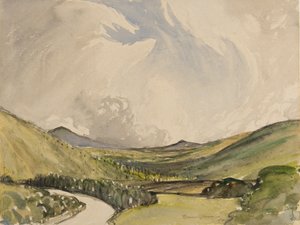 Bouřlivé ráno, Graystoke, Cumbria (wc na papíře) od Charles John Holmes