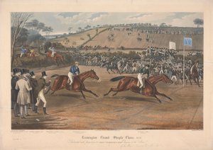 Jedna ze sady čtyř: Leamington Grand Steeple Chase ... 1837. Deska 4. Marqs of Waterford na Monarch ... od Charles Hunt