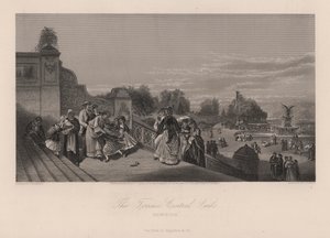 The Terrace, Central Park, New York City, New York, USA (rytina) od Charles I Rosenberg