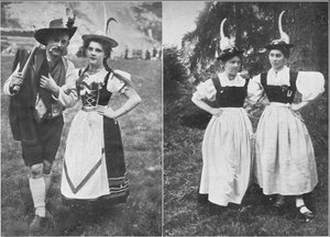 Typy tyrolského domorodého kostýmu, c1913