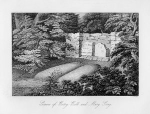 Hrob Bessy Bell a Mary Gray, poblíž Perthu, 1840.