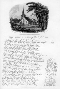 Kostel Stoke Poges, Buckinghamshire, c1750, 1840 od Charles J. Smith