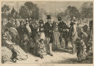 Letní odpoledne v Kew Gardens, Londýn (rytina) od Charles J. Staniland