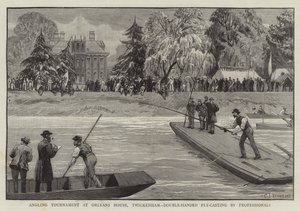 Rybářský turnaj v Orleans House, Twickenham, odlévání obouruč od profesionálů od Charles J. Staniland