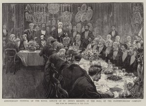 Slavnost k výročí založení Královského azylového domu svaté Anny v sále společnosti Clothworkers