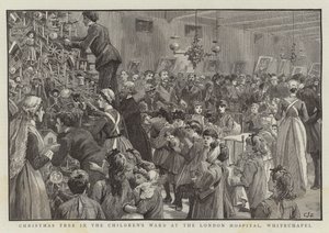 Vánoční strom na dětském oddělení v londýnské nemocnici, Whitechapel od Charles J. Staniland
