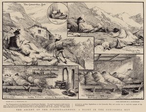 Výstup na Finsteraarhorn, noc v chatě Concordia od Charles J. Staniland