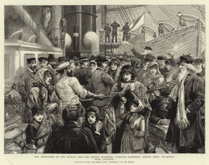Emigrace ruských Židů, Doktor vyšetřující Steerage Pasažéry před jejich odjezdem z Liverpoolu od Charles J. Staniland