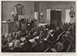 Volksraad neboli búrský parlament v Pretorii od Charles J. Staniland