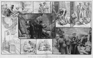 S noční poštou ze stanice Euston (rytina) od Charles J. Staniland