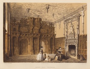 Crewe Hall, Cheshire (akvatinta) od Charles James Richardson