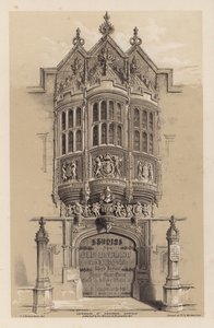 Frontispiece pro Old English Mansions, třetí série, C J Richardson (barevné lito)