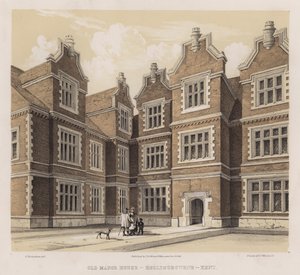 Starý panský dům, Hollingbourne, Kent (barva litho) od Charles James Richardson