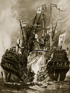 Upálení "Regenta", 1512, ilustrace z knihy "Hutchinson