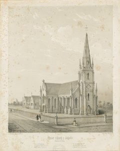Burton-upon-Trent - Christ Church and Schools: rytina, nd [1789-1850] (tisk) od Charles Joseph Hullmandel
