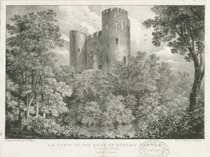 Dudley Castle - The Keep: rytina, nd [c 1825] (tisk) od Charles Joseph Hullmandel